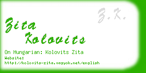 zita kolovits business card